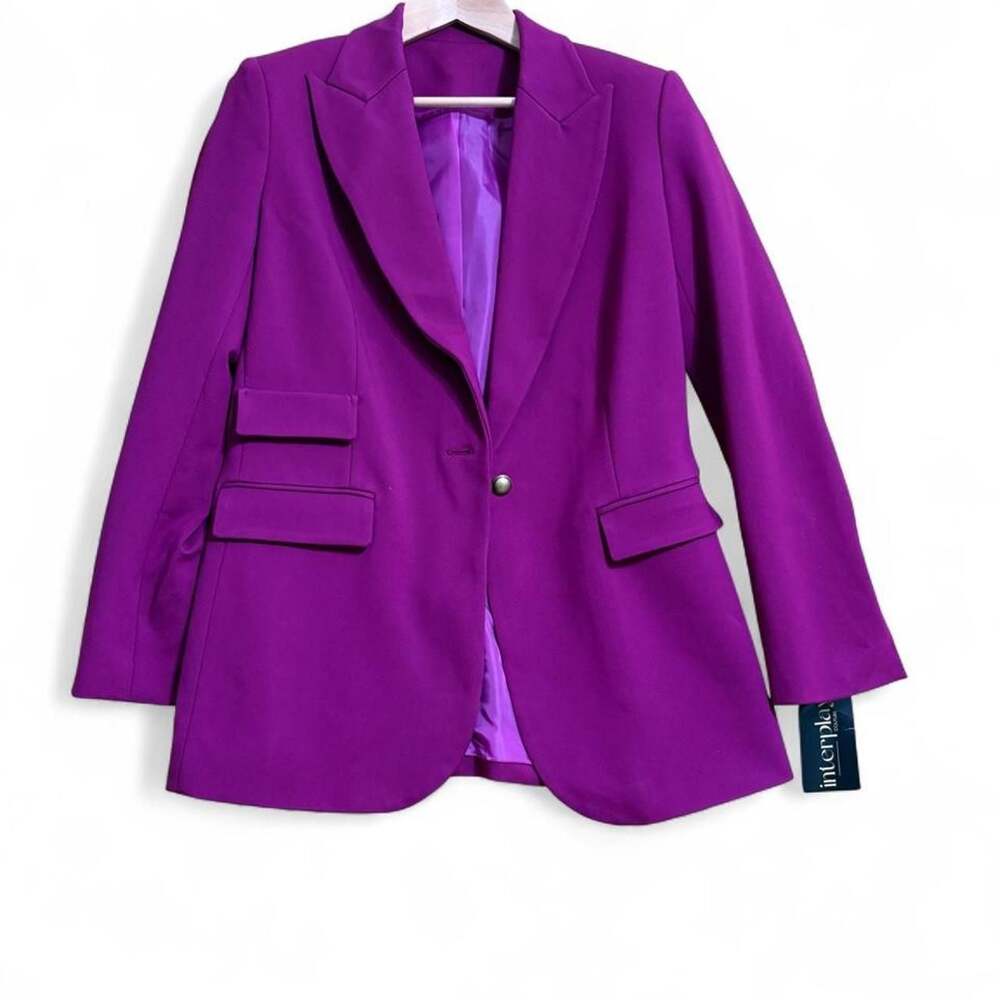 Interplay Magenta Single Button Blazer - Picture 2 of 6